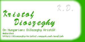 kristof dioszeghy business card