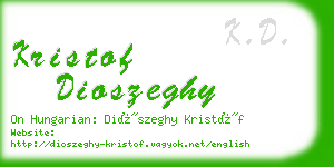 kristof dioszeghy business card